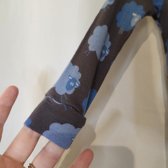 Kickee Pants Kids One Piece Pajamas Size 12-18 Months Blue Sheep Sleep Bamboo - Picture 2 of 8